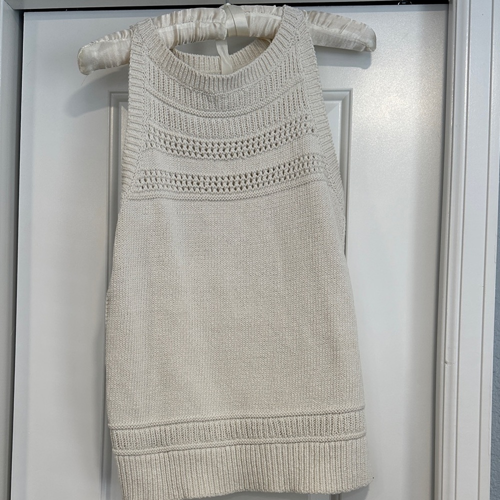 Cream color knitted sleeveless top from Loft